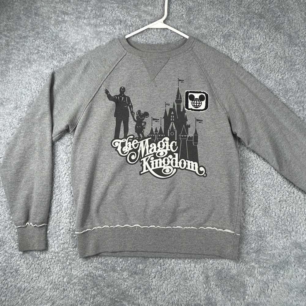 Disney‎ Parks Magic Kingdom Mickey Mouse & Castle Graphic Sweatshirt Gray